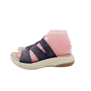 Bionic Women's Gray Avoca Suede Cushioned Slip-On Slide Sandal Size‎ 6.5M